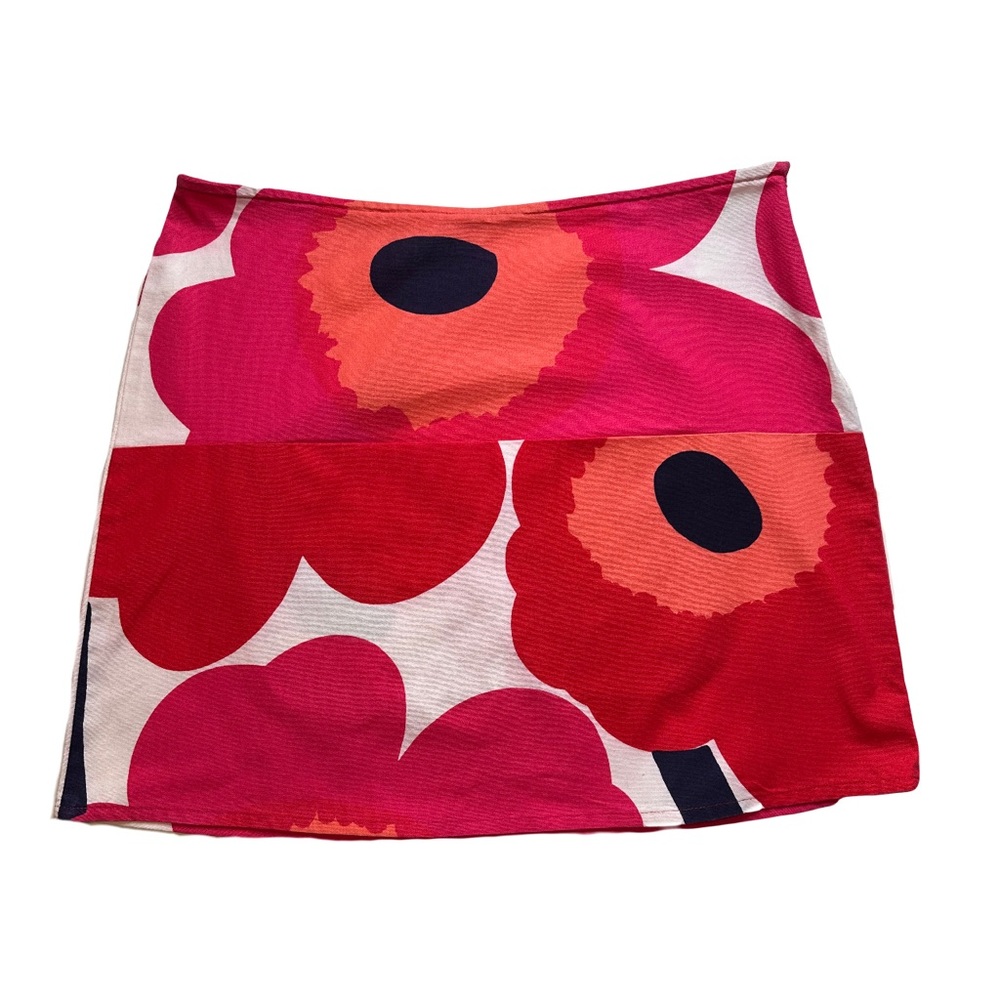 Marimekko Poppy Skirt Mini Floral Size 10 Vintage